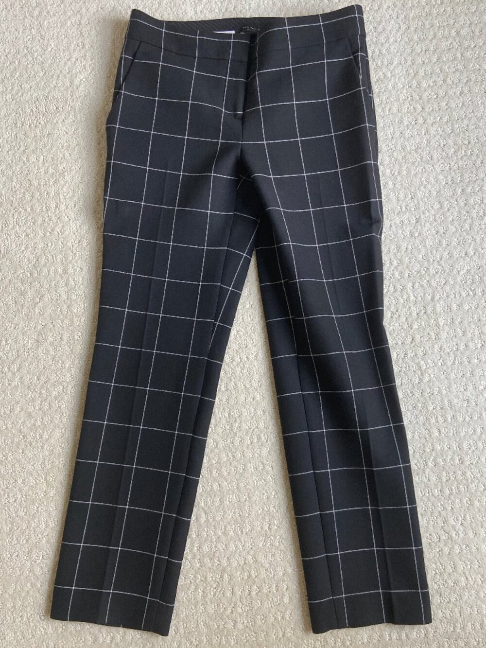 Windowpane Wool Ankle Pant